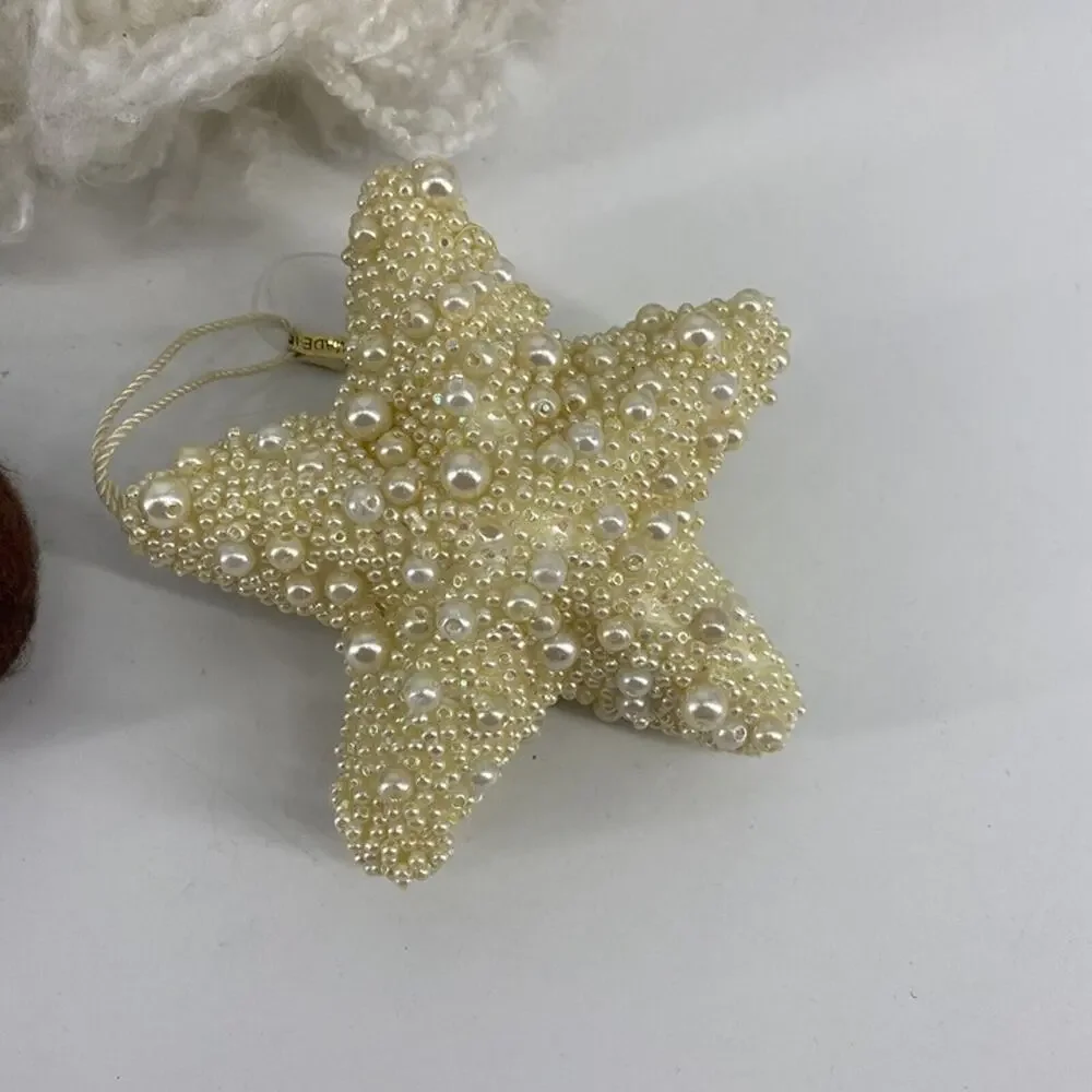 4 Pc Christmas Decor Lot Santa Gnome Stocking Pearl Star Pumpkin Floral Holiday